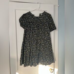 Women’s Black Floral Short-Sleeve Dress